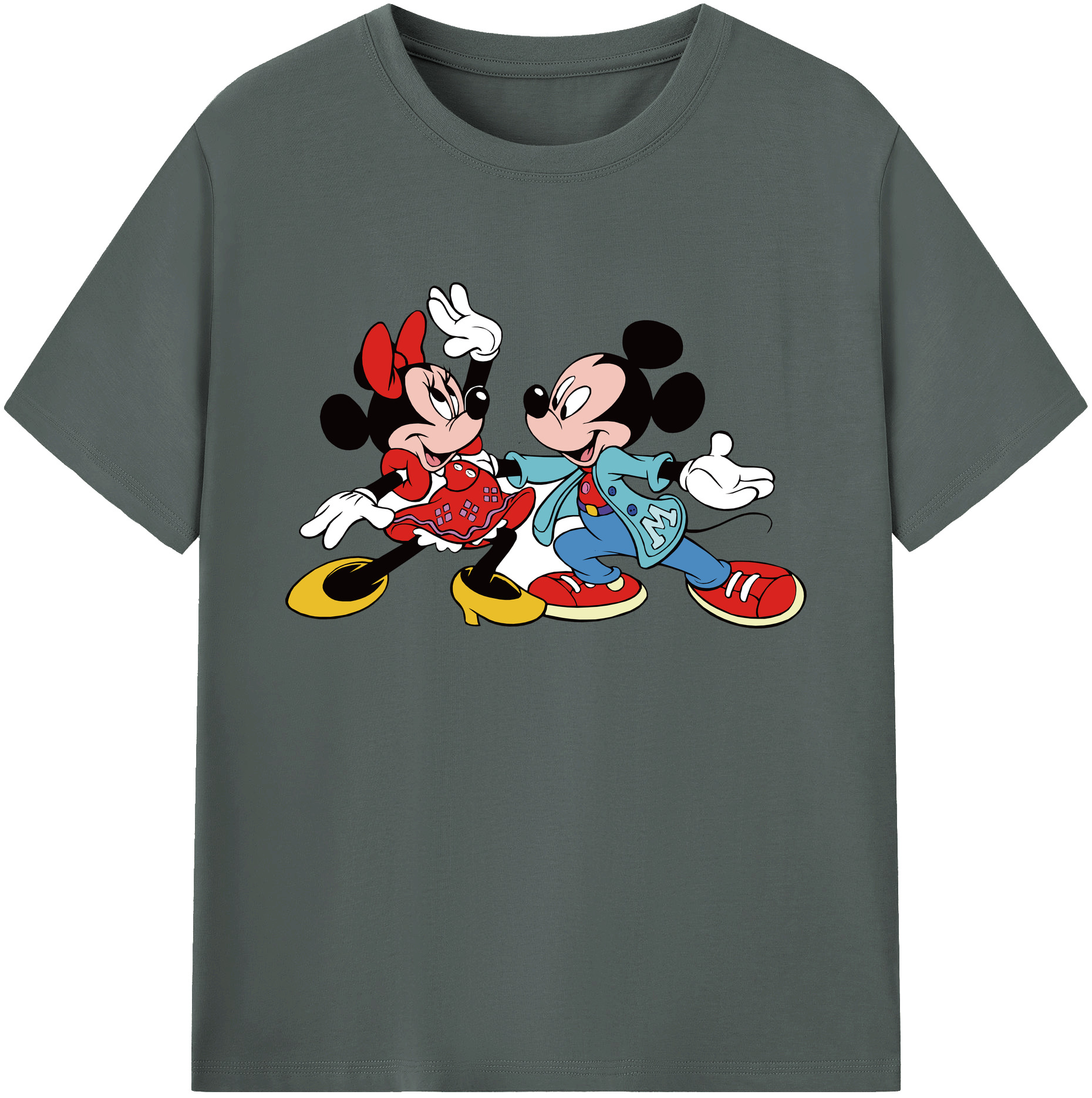 ミッキーマウス Mickey Mouse 綿100％ メンズ半袖Tシャツ｜肌触りやわらか＆通気性